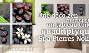Ambiance Zen avec ce quadriptyque Spa et Pierres Noires