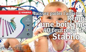 Instant Artistique : Boite Métal 40 feutres à dessin Stabilo