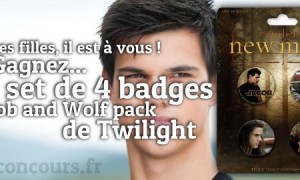 Set de 4 badges Jacob and Wolf Pack à gagner pour vous les filles !