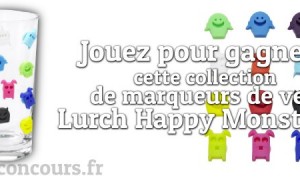 Lot de 12 Marqueurs de verre Lurch Happy Monster à gagner